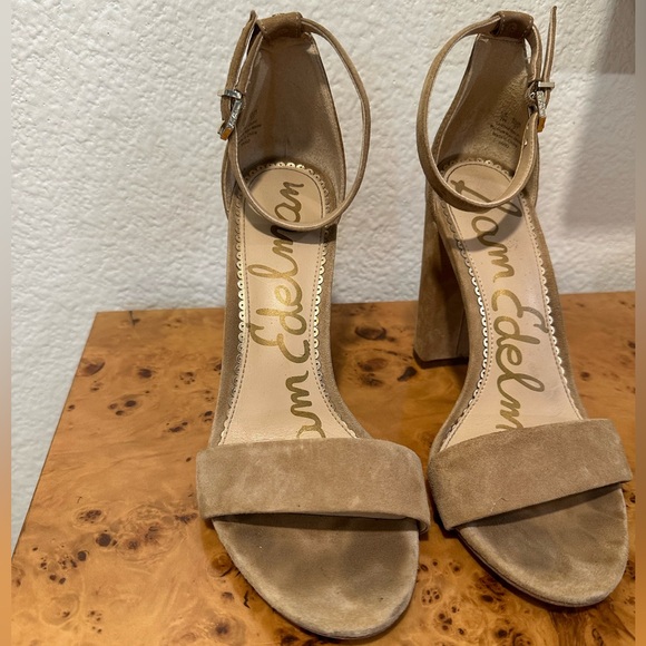 Sam Edelman Yaro Block Heel Nude Suede - Picture 6 of 8